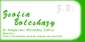 zsofia bolcshazy business card