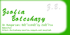 zsofia bolcshazy business card